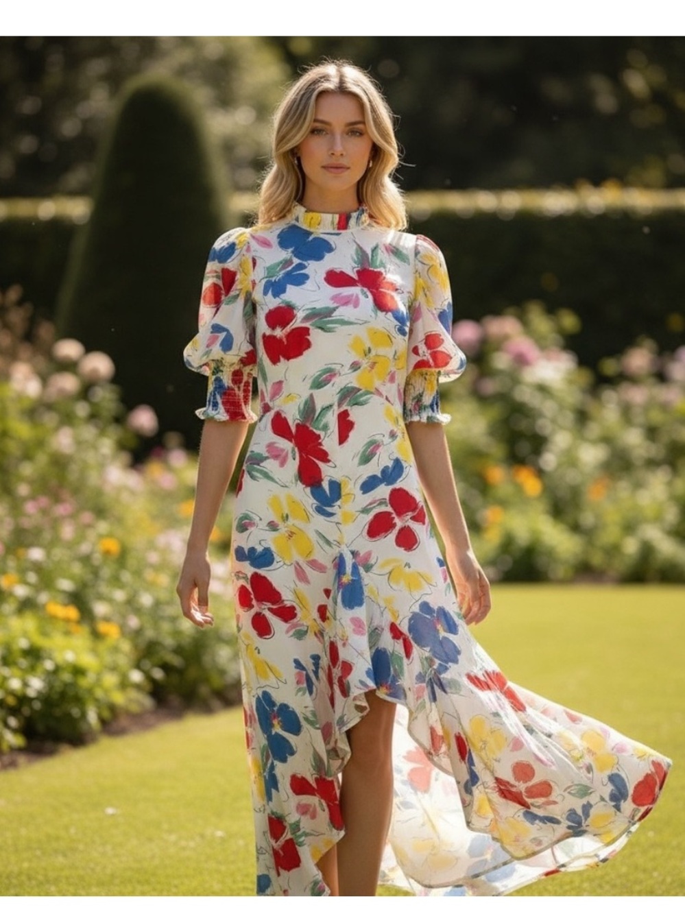 RIXO x Target Floral Ruffled Dress. Bold. Statement. Garden Party. Artsy. SZ 8.